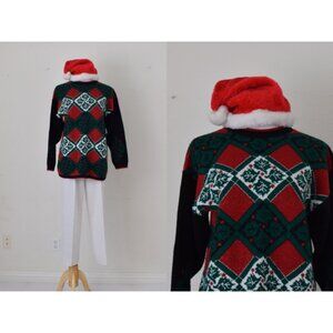 Vintage 90s‎ Acrylic Christmas Ugly Sweater size M